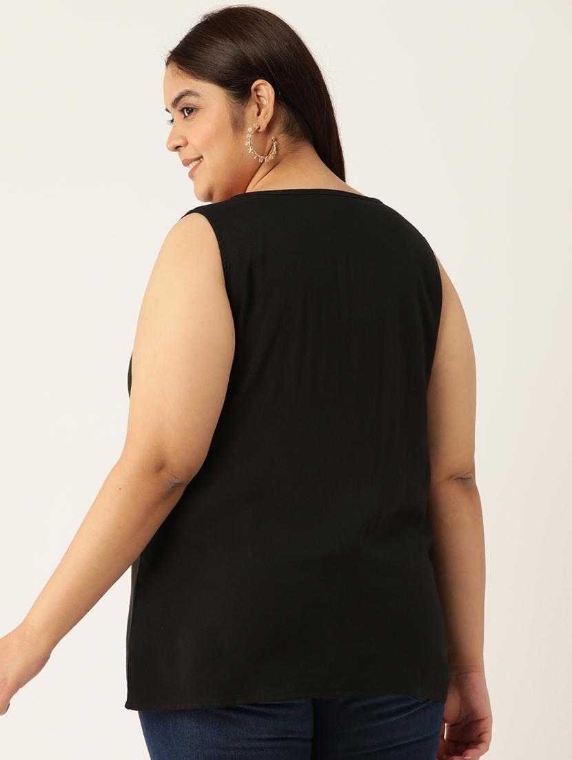 women's straight tie-up neck top - 20132121 -  Standard Image - 1