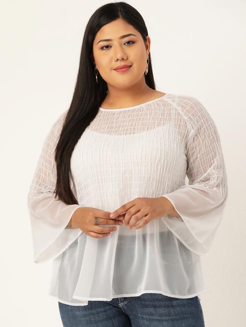 women's a-line round neck top - 20132129 -  Standard Image - 0