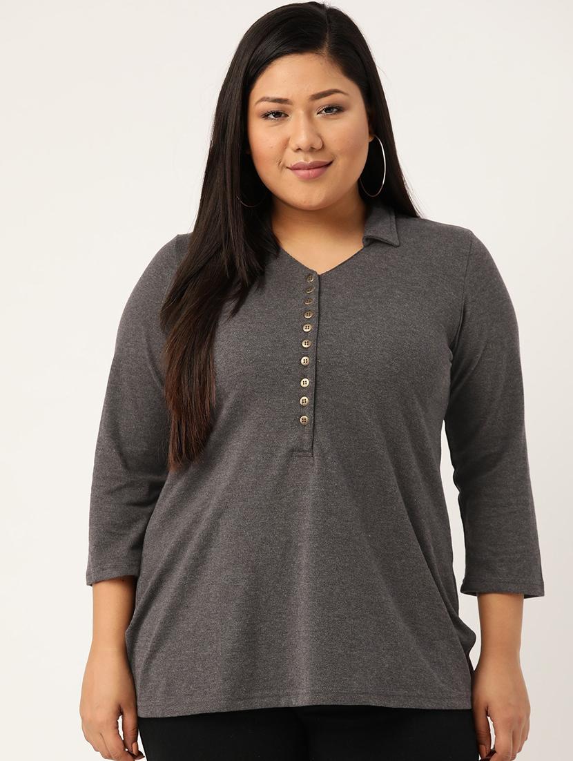 women's plain polo neck t-shirt - 20132130 - Zoom Image - 0