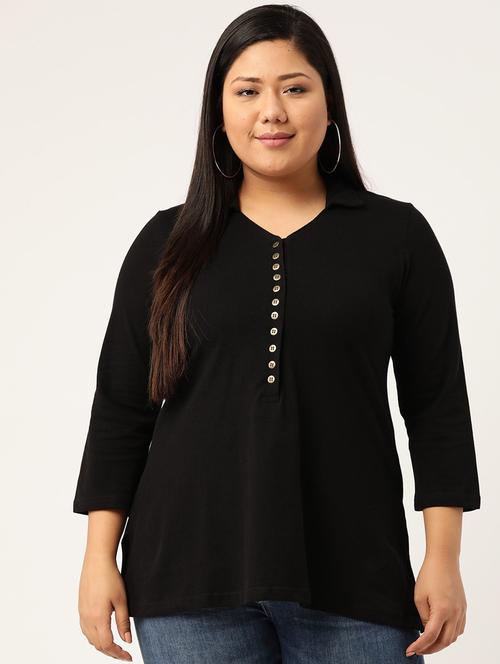 women's plain polo neck t-shirt - 20132131 - Standard Image - 0