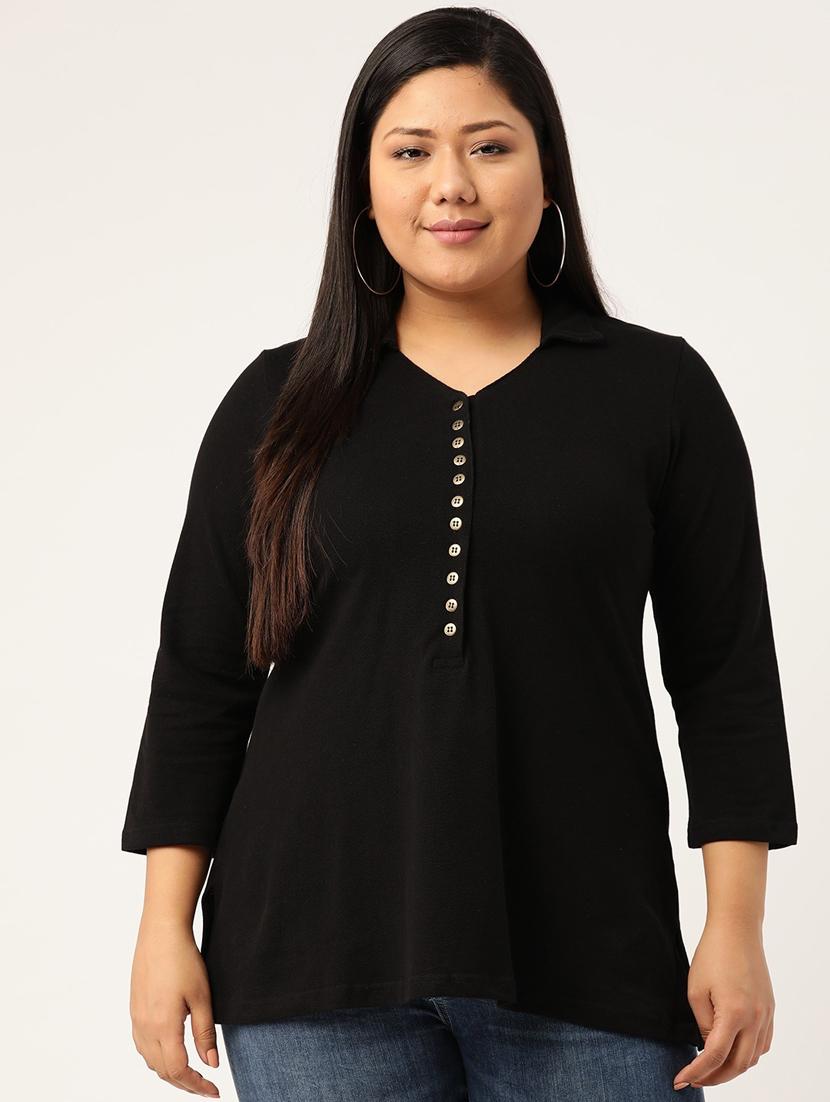 women's plain polo neck t-shirt - 20132131 - Zoom Image - 0
