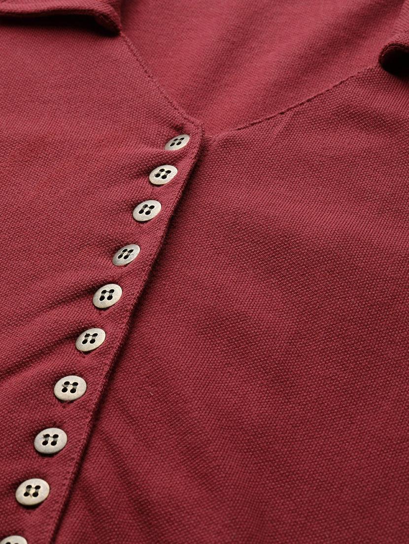 women's plain polo neck t-shirt - 20132134 - Standard Image - 4