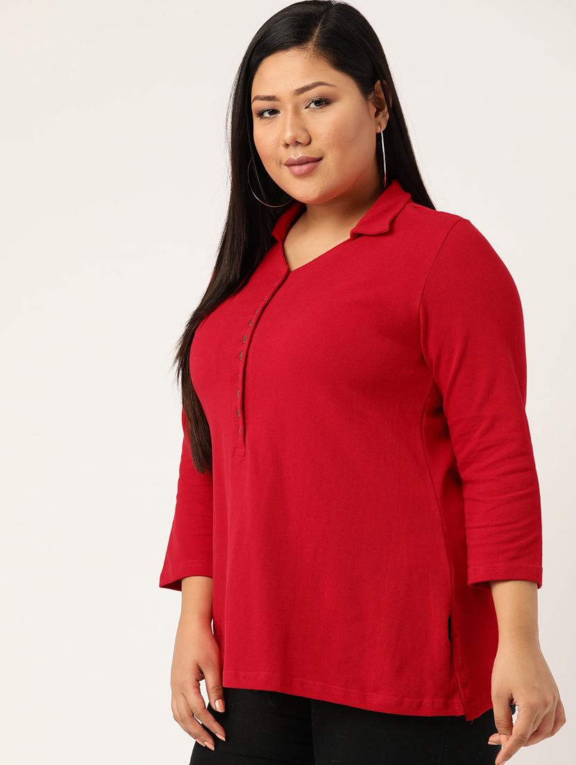 women's plain polo neck t-shirt - 20132135 - Standard Image - 1
