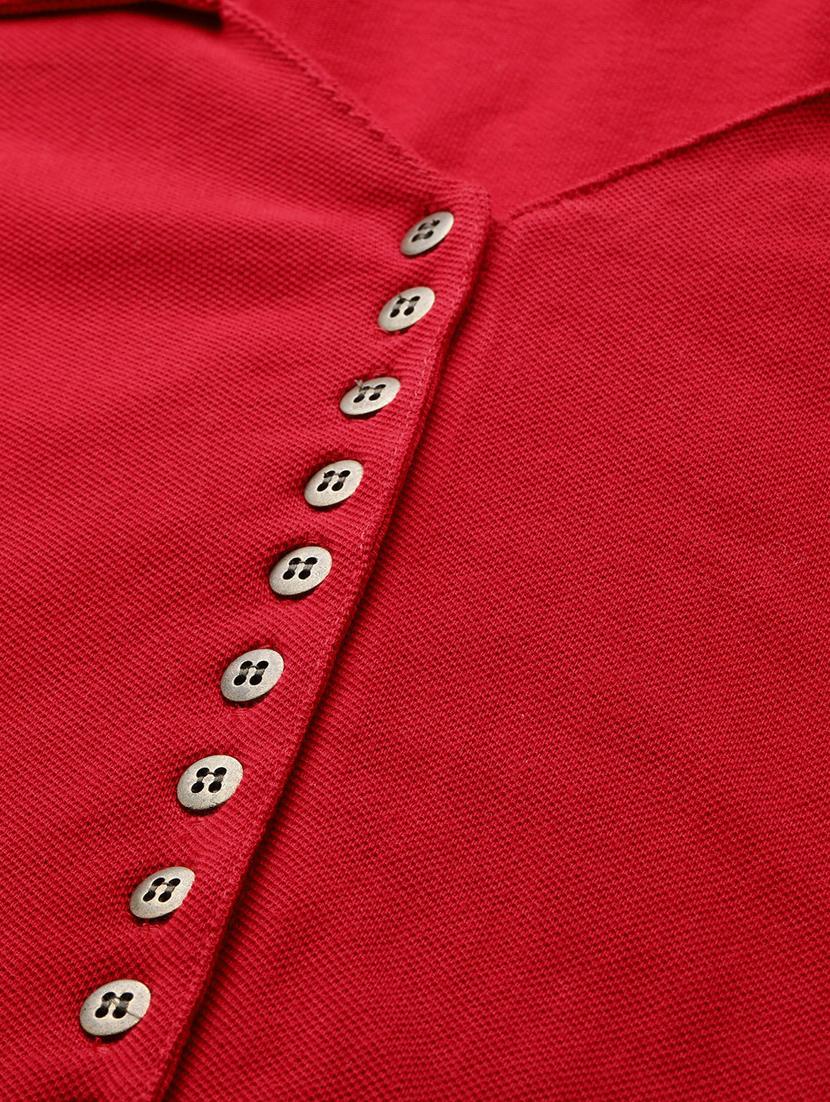women's plain polo neck t-shirt - 20132135 - Standard Image - 4