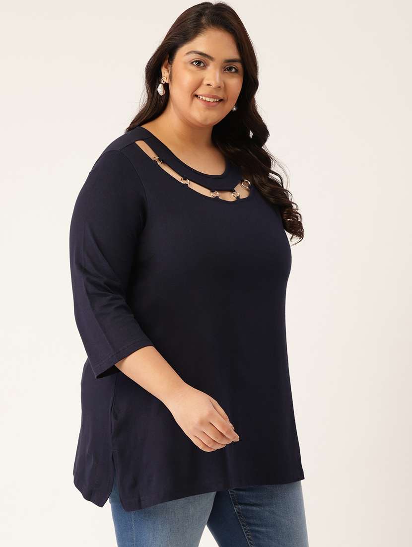 women's a line round neck top - 20132293 -  Standard Image - 1