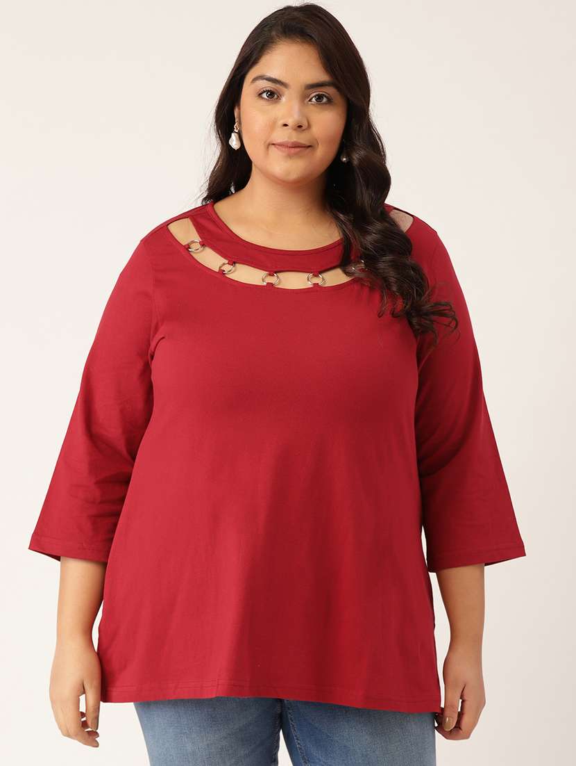 women's a line round neck top