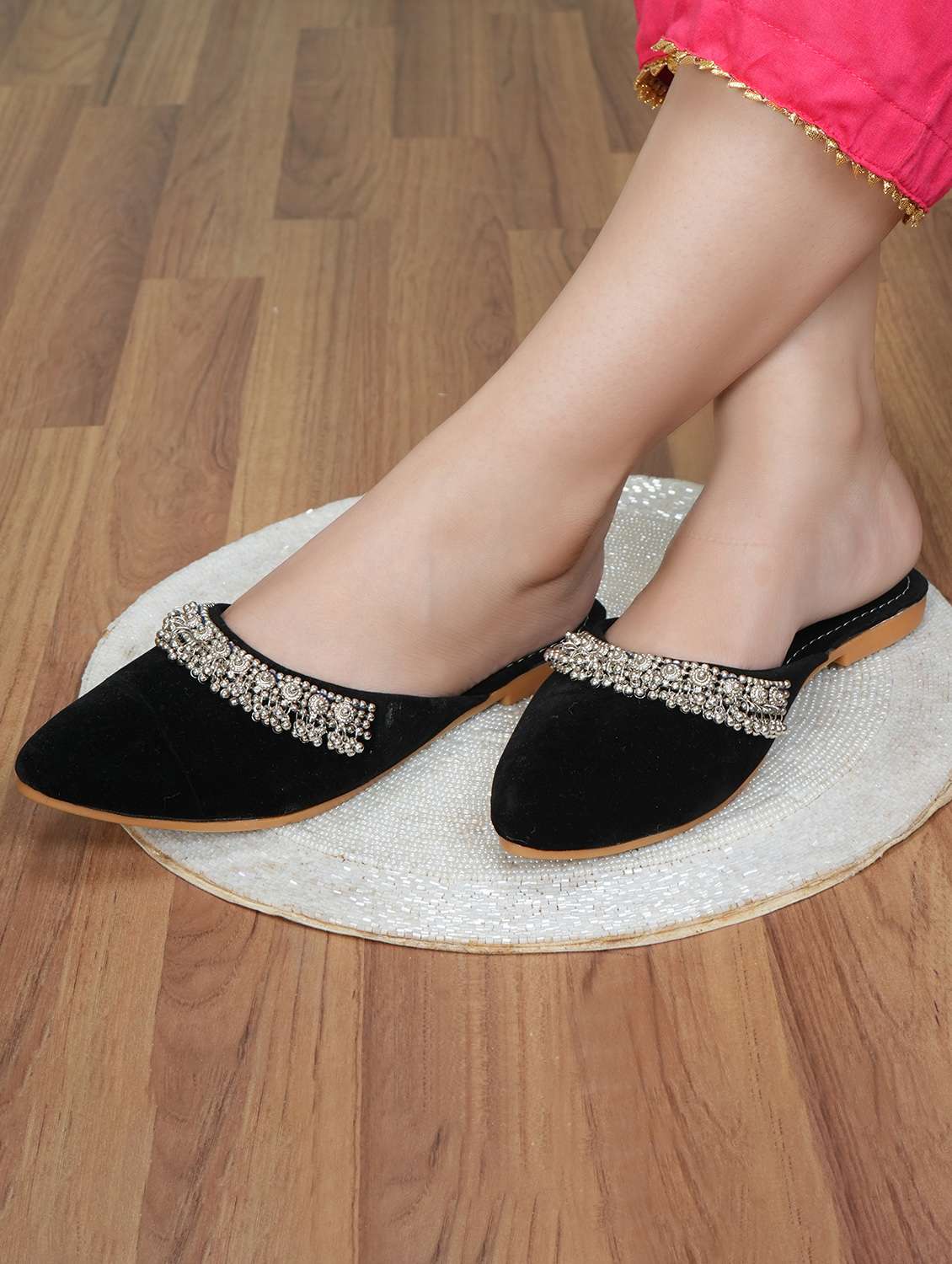 black pu mules sandals - 20132298 -  Standard Image - 4