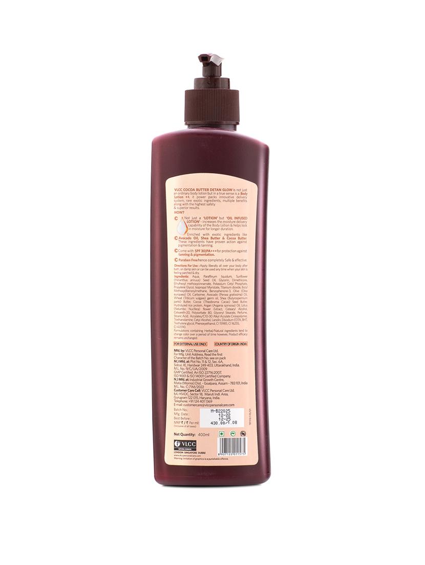 vlcc cocoa butter de-tan glow body lotion spf 30 pa+++ - 400 ml ( pack of 2 ) - 20132347 - Standard Image - 1