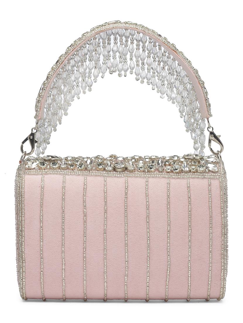 pink embellished fold over clutch - 20132432 -  Standard Image - 1