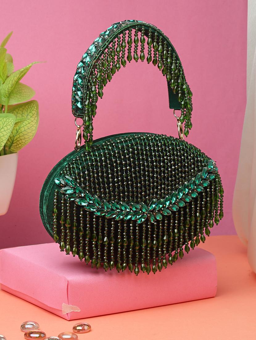 green embellished box clutch - 20132435 -  Zoom Image - 0