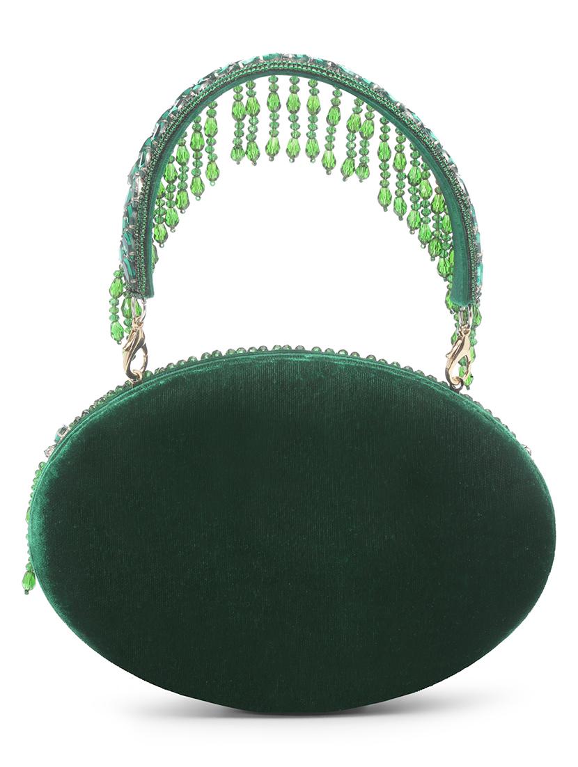 green embellished box clutch - 20132435 -  Standard Image - 1