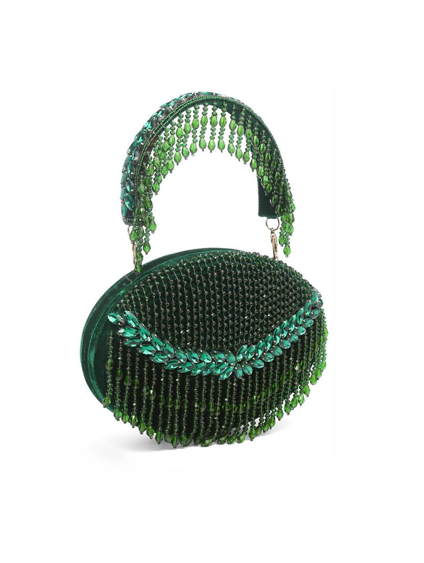 green embellished box clutch - 20132435 - Standard Image - 4