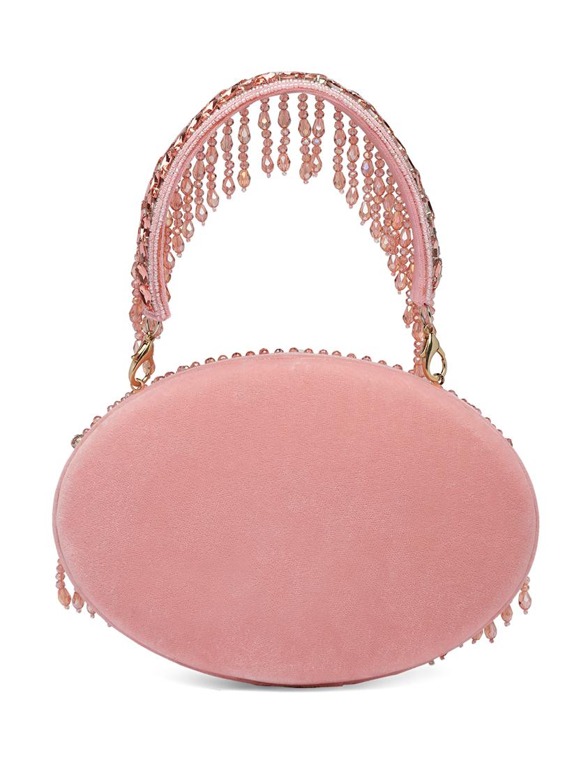 pink velvet box clutch - 20132437 - Standard Image - 1