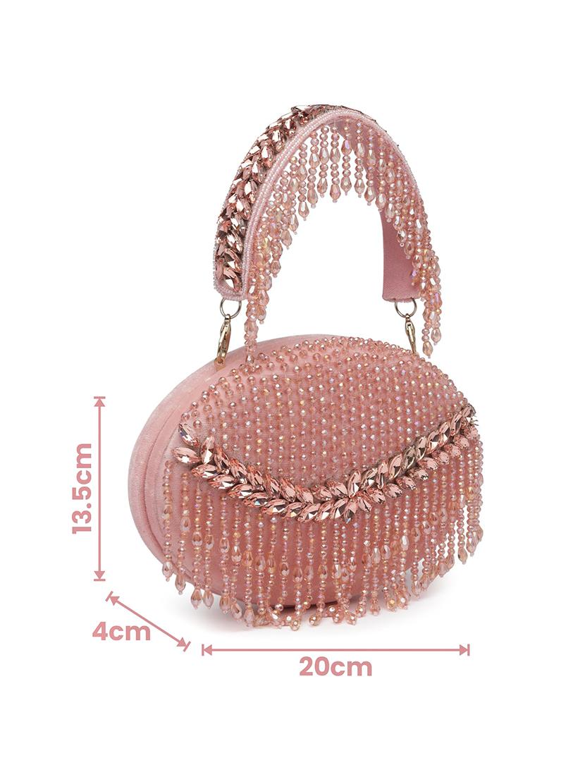 pink velvet box clutch - 20132437 - Standard Image - 4