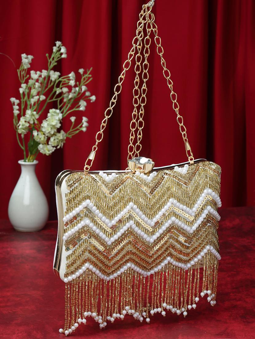 white embellished box clutch - 20132446 -  Zoom Image - 0