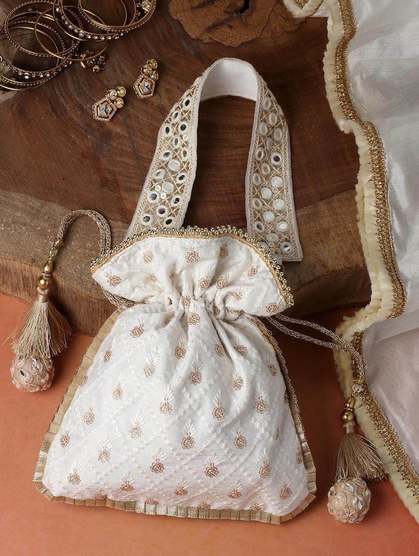 cream embroidered ethnic potli - 20132470 -  Zoom Image - 0