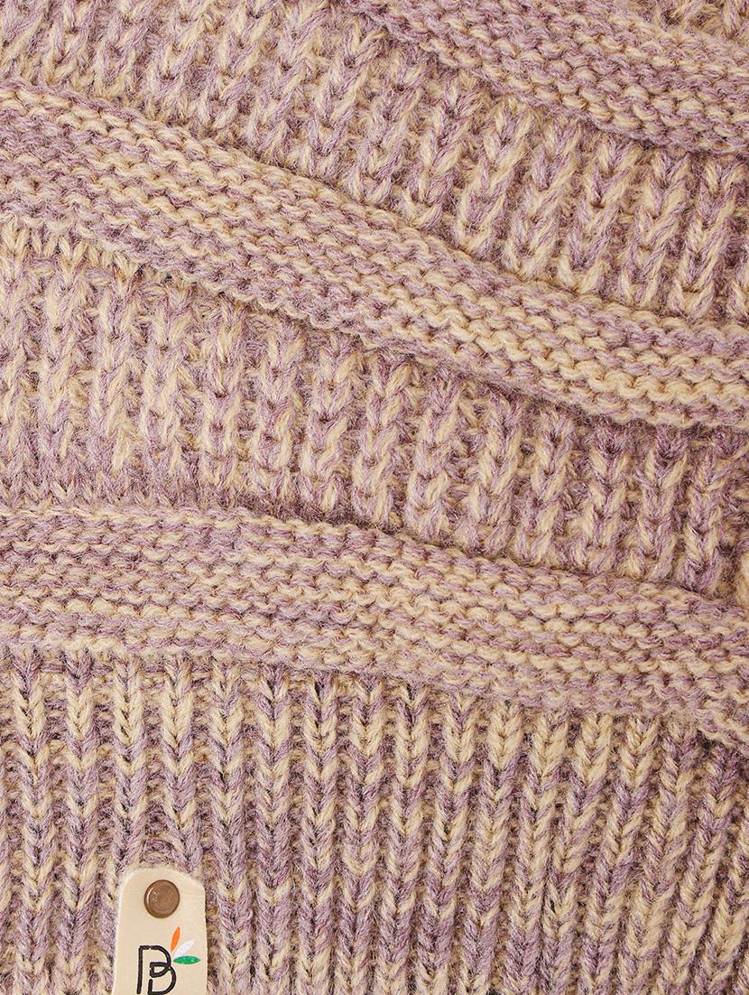 purple set of chunky ponytail beanie and muffler for women - 20132507 - Standard Image - 6