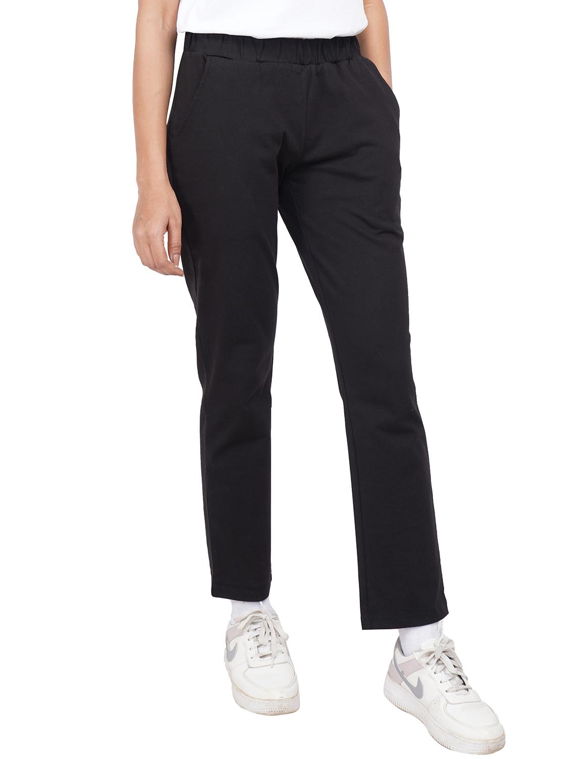 black solid yoga pants track pant - 20132594 -  Standard Image - 1