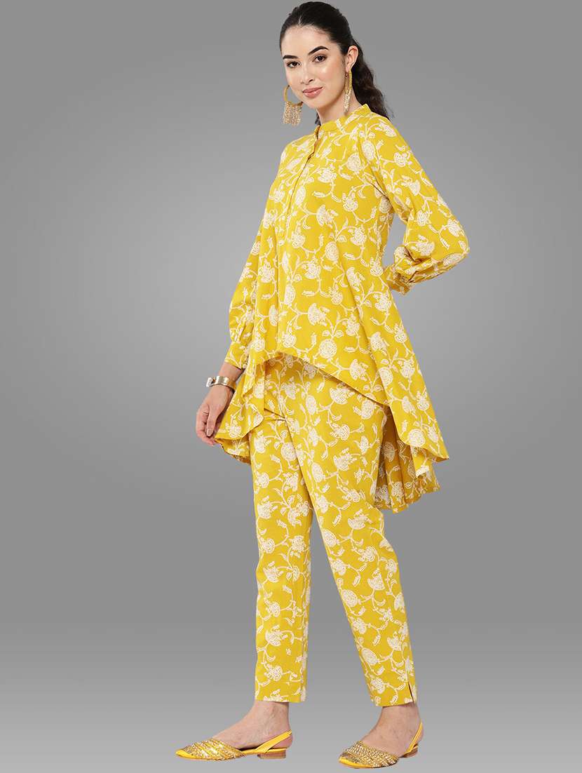 women floral mandarin neck co-ord sets - 20132754 - Standard Image - 1