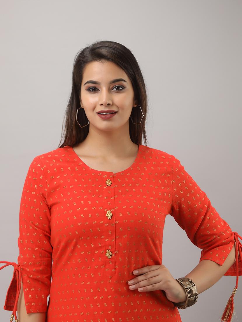round neck printed kurta sharara set - 20132932 - Standard Image - 4