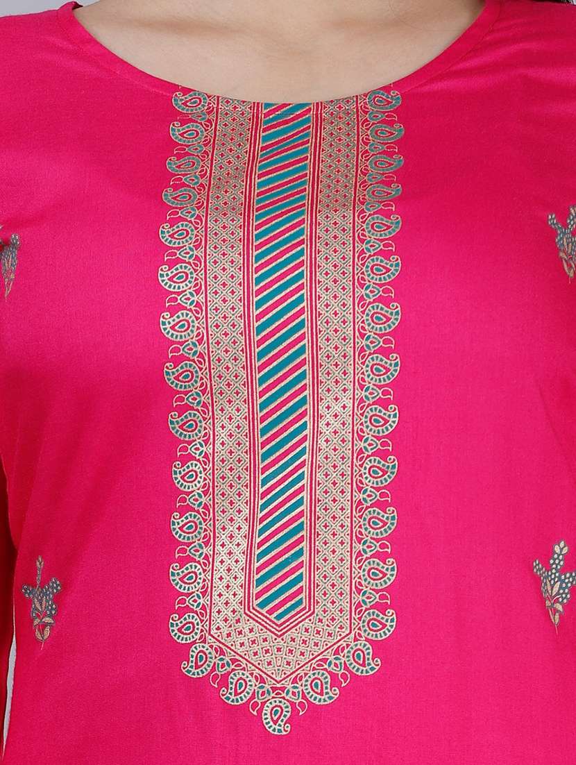 round neck printed kurta palazzo set - 20132959 - Standard Image - 4