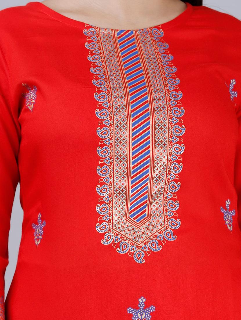 round neck printed kurta palazzo set - 20132961 - Standard Image - 4