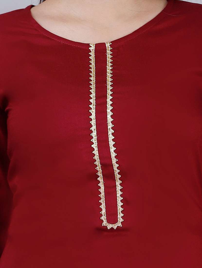 women round neck solid kurta palazzo set - 20132996 - Standard Image - 4