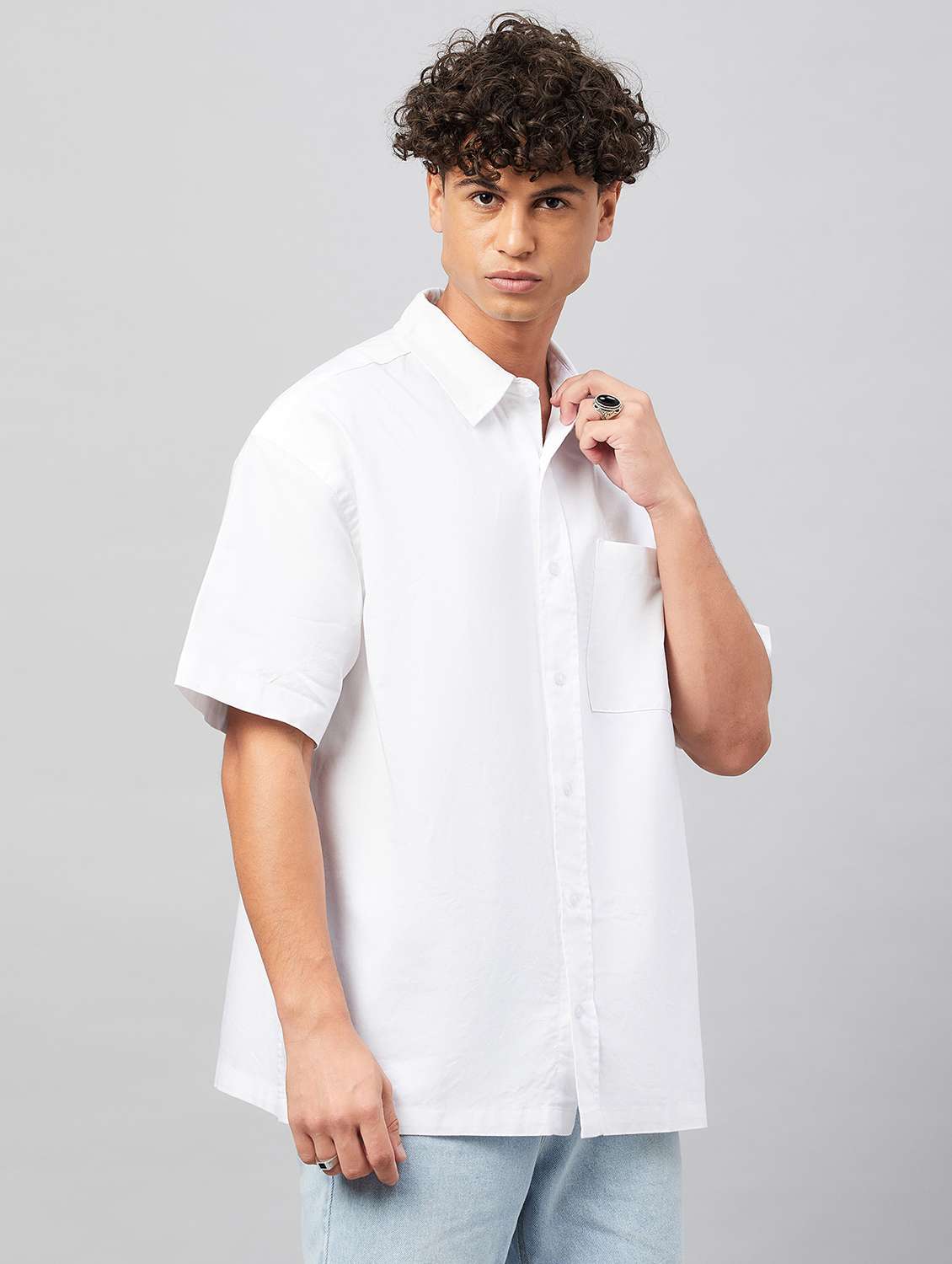 men white solids casual shirt