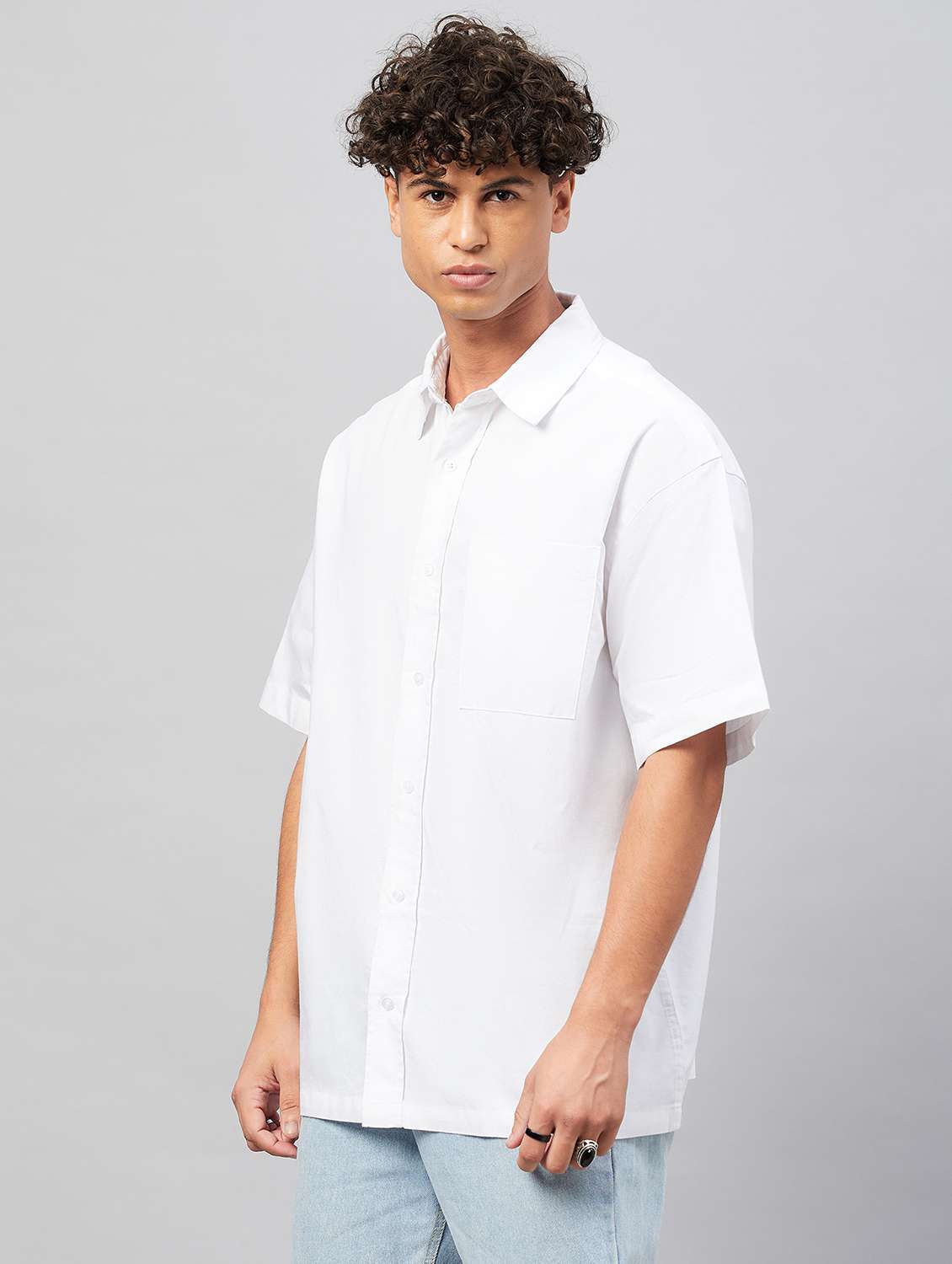Men White Solids Casual Shirt - 20133172 -  Standard Image - 1