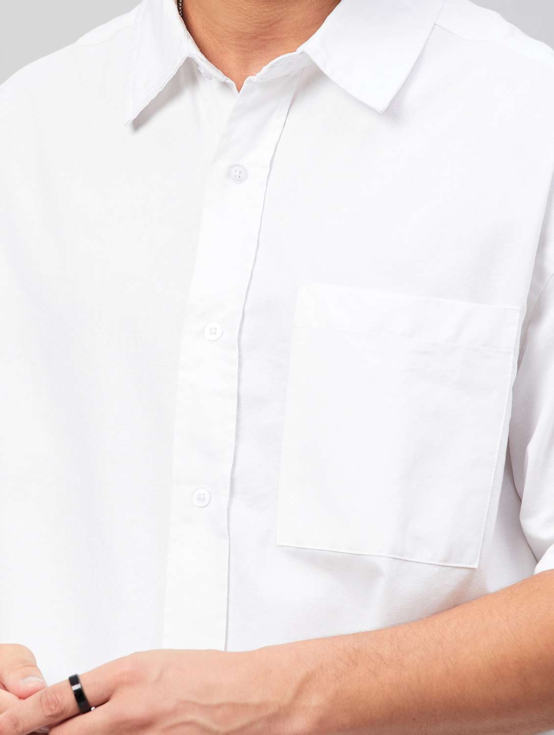 Men White Solids Casual Shirt - 20133172 -  Standard Image - 4