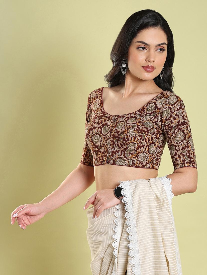maroon regular stitched blouse - 20133176 -  Standard Image - 1