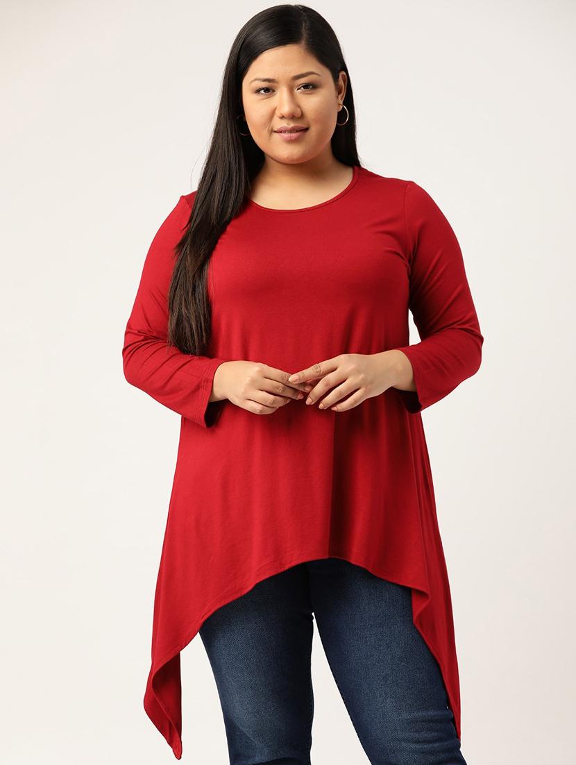 women's asymmetric round neck top - 20133337 - Zoom Image - 0