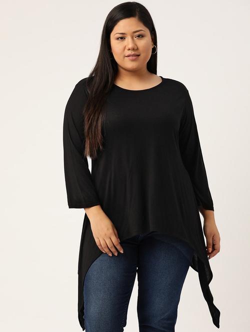 women's asymmetric round neck top - 20133338 - Standard Image - 0