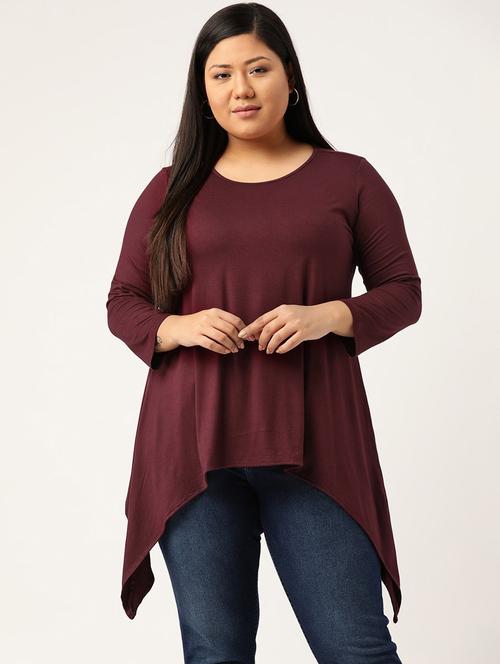 women's asymmetric round neck top - 20133339 - Standard Image - 0