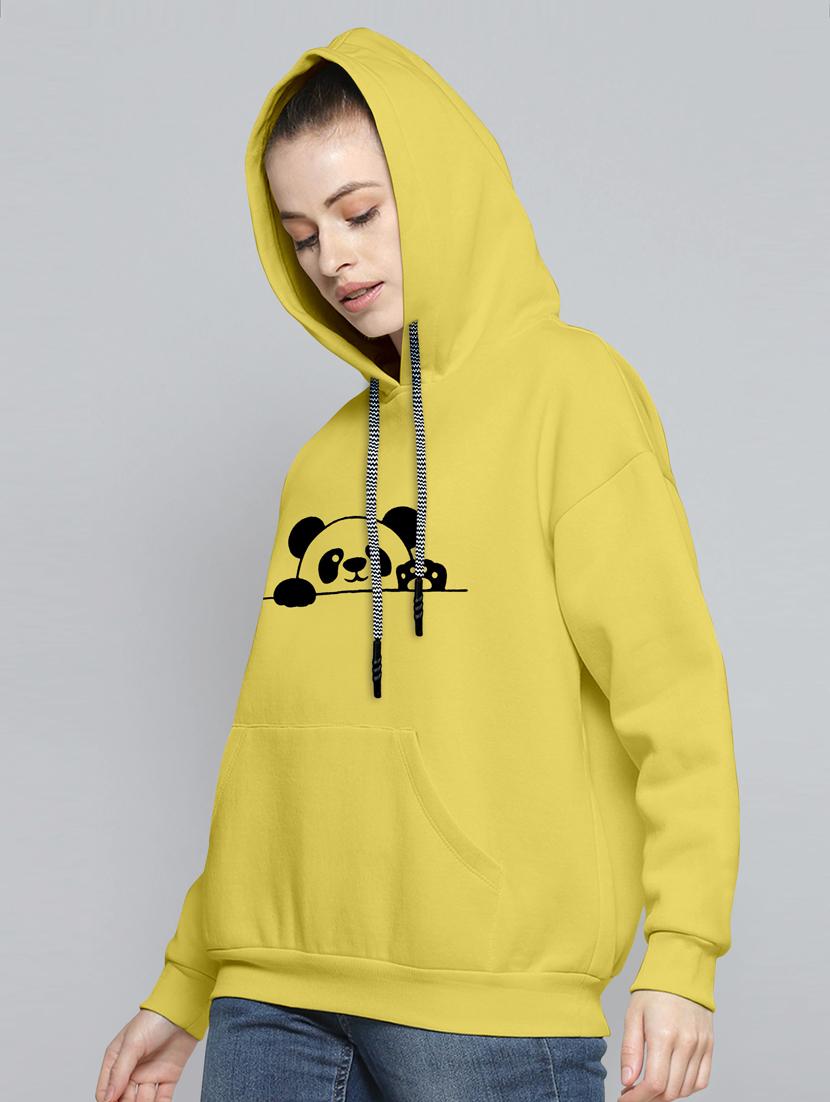 yellow printed hooded neck sweatshirt - 20133358 - Standard Image - 1