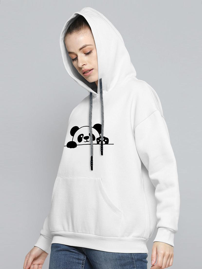 white printed hooded neck sweatshirt - 20133363 - Standard Image - 1
