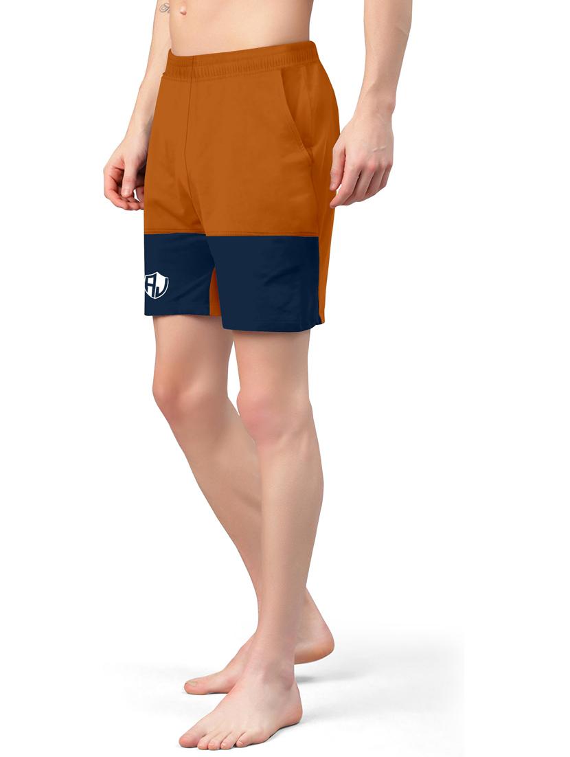 orange color block mid rise short - 20133387 - Standard Image - 1