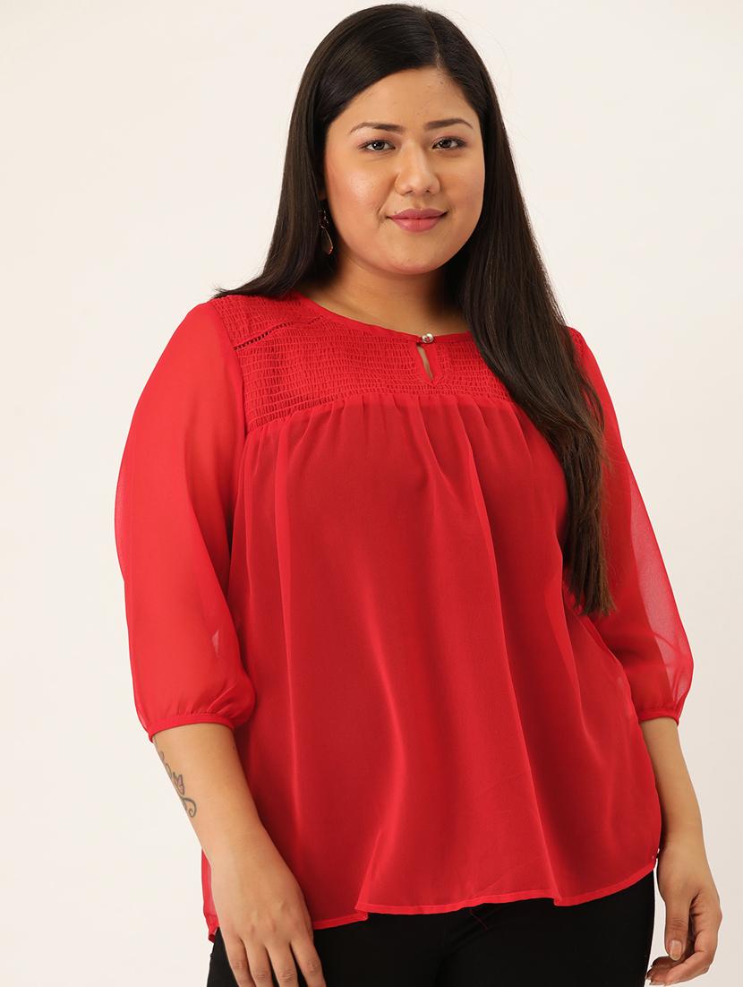 women's a line round neck top - 20133503 - Zoom Image - 0
