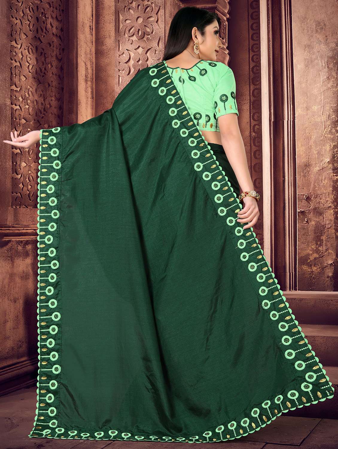 women's embroidered saree with blouse - 20133525 -  Standard Image - 1