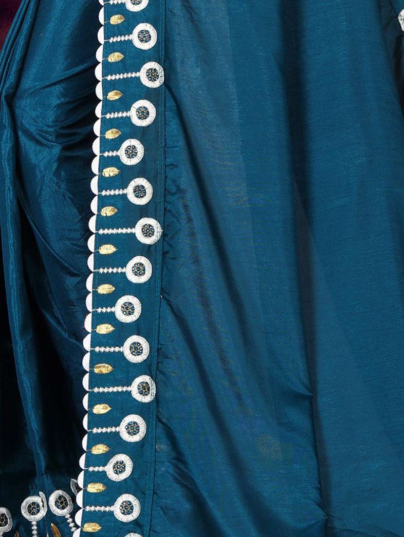 women's embroidered saree with blouse - 20133528 -  Standard Image - 4