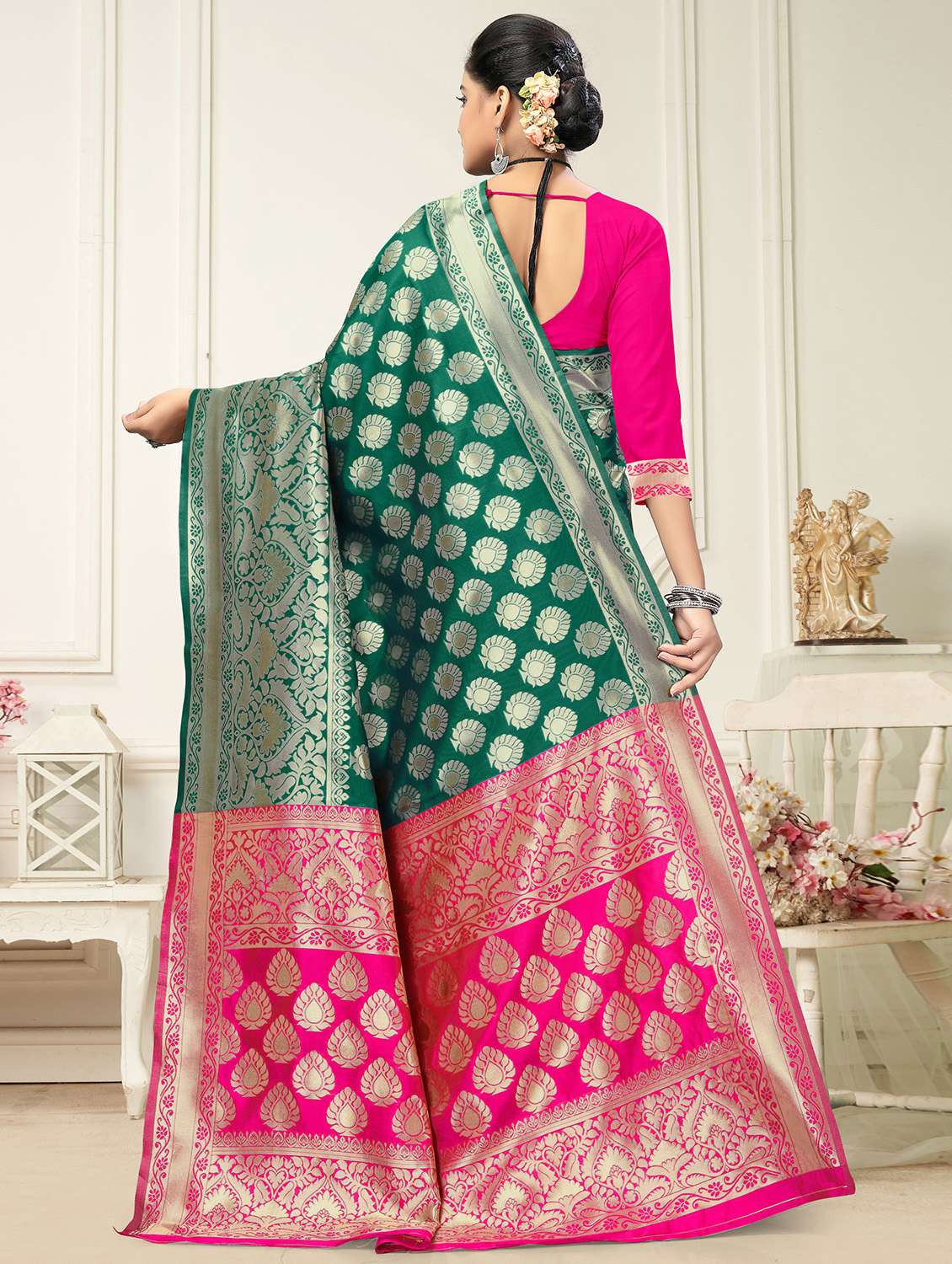 women's banarasi saree with blouse - 20133577 -  Standard Image - 1