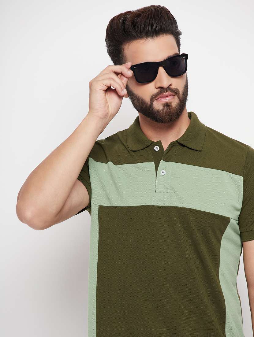 men's color block cotton polo t-shirt - 20133762 -  Standard Image - 1