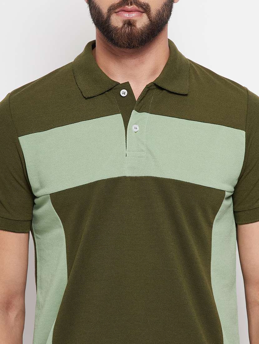men's color block cotton polo t-shirt - 20133762 -  Standard Image - 4