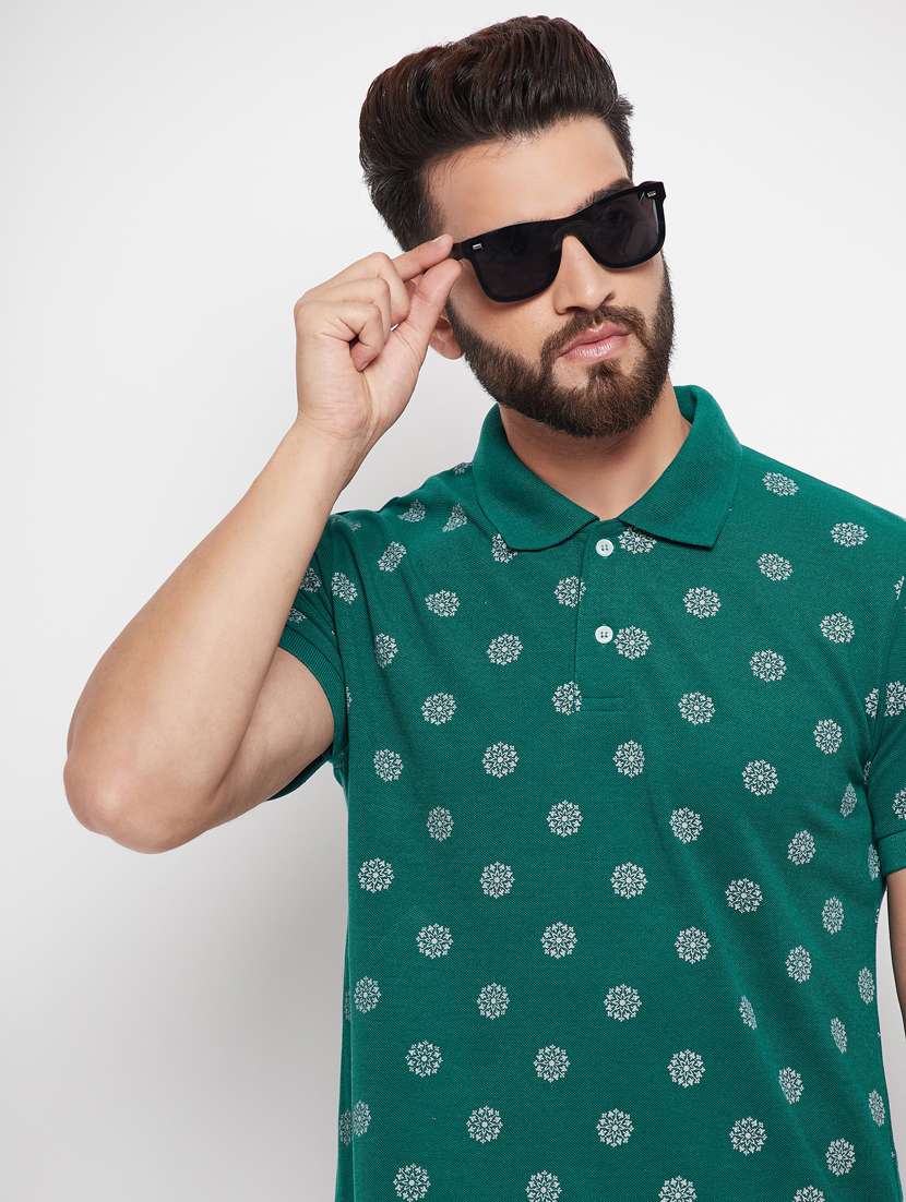 men's printed cotton polo t-shirt - 20133772 -  Standard Image - 1