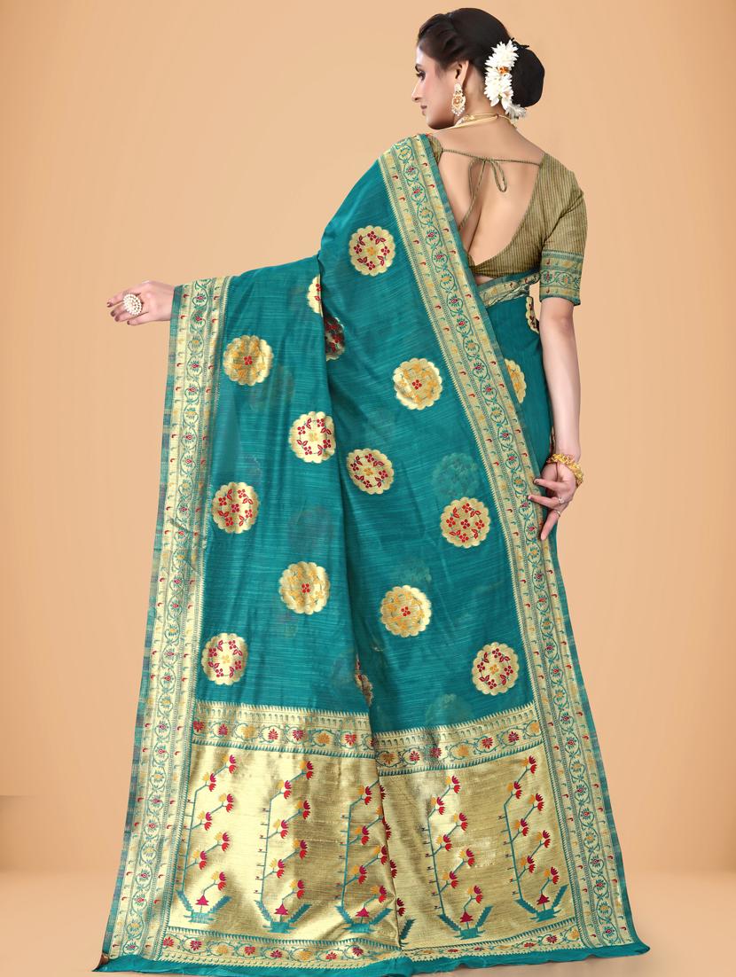 blue banarasi saree with blouse - 20133797 - Standard Image - 1