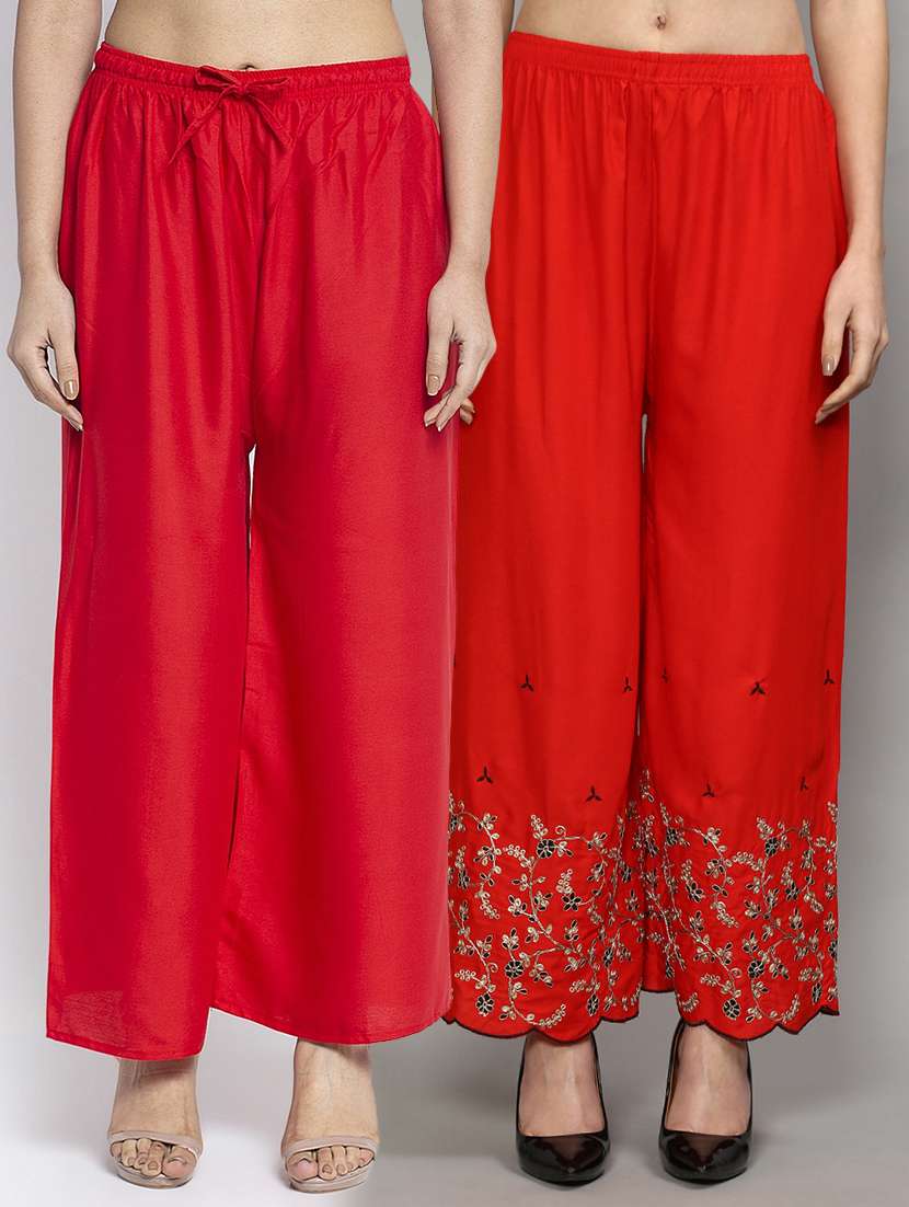 pack of 2 solid flared palazzo