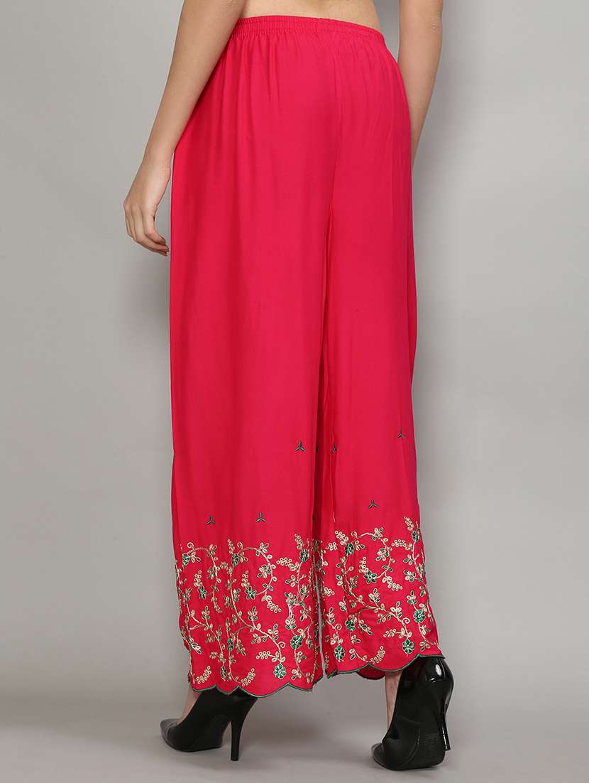 pack of 2 solid flared palazzo - 20135095 -  Standard Image - 4