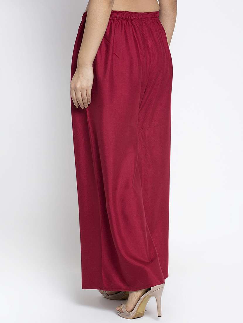 pack of 2 solid flared palazzo - 20135138 -  Standard Image - 4