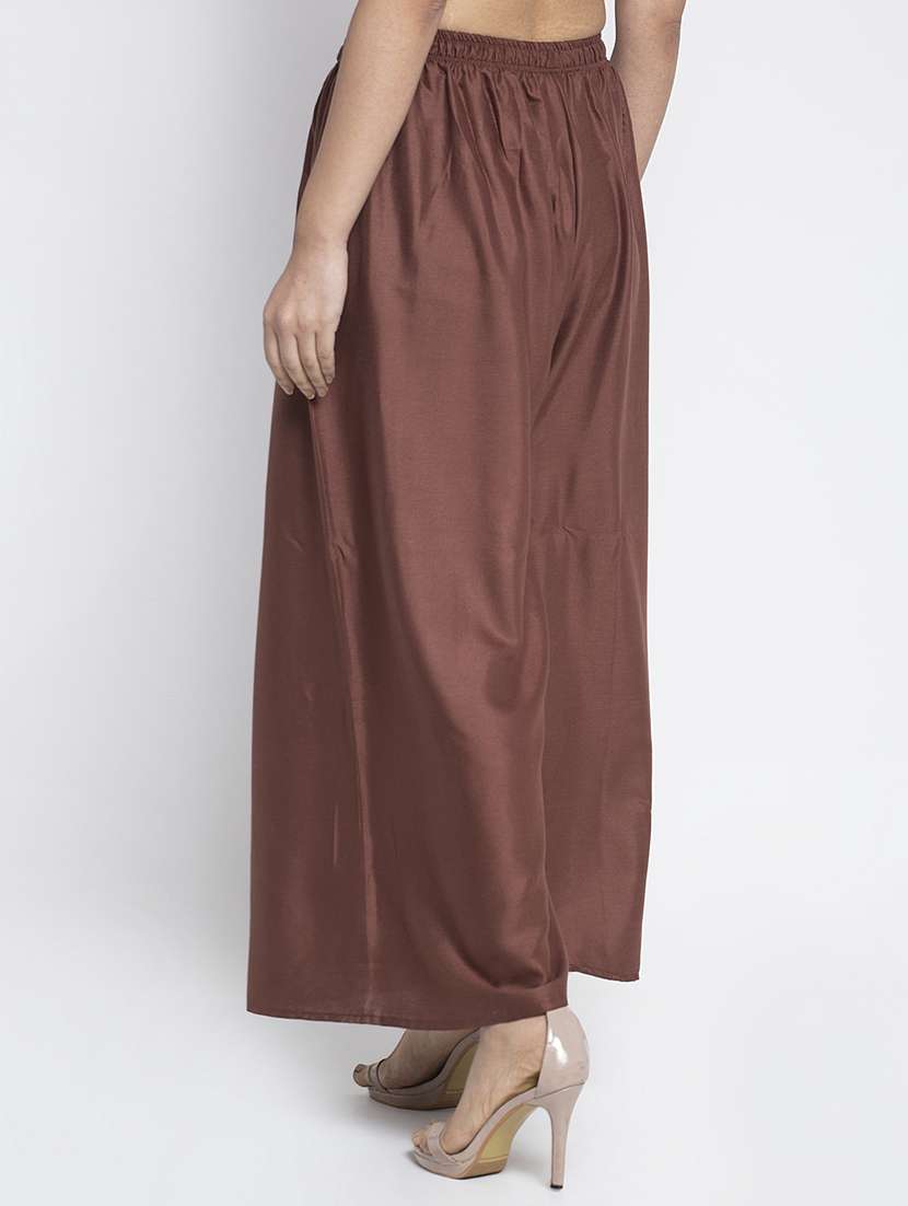 pack of 2 solid flared palazzo - 20135189 -  Standard Image - 4