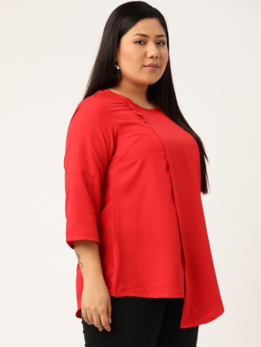 women's asymmetric round neck top - 20135374 -  Standard Image - 1